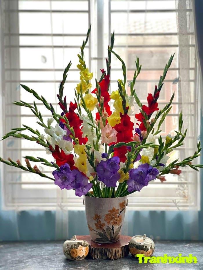 ảnh bình hoa chụp cận