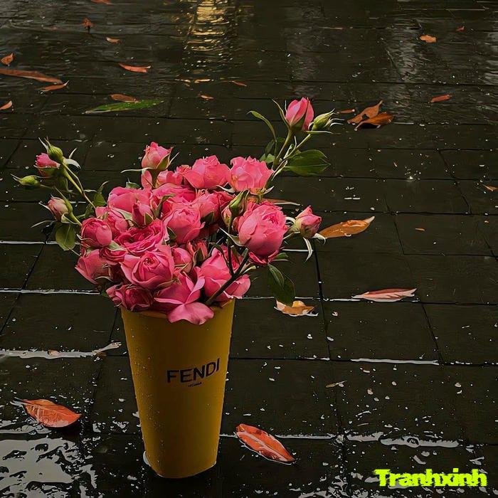 ảnh hoa buồn trên nền đen