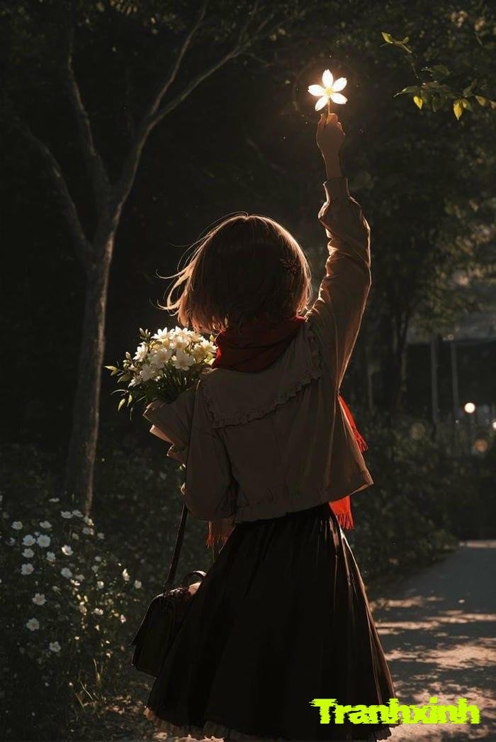 ảnh hoa buồn với tay