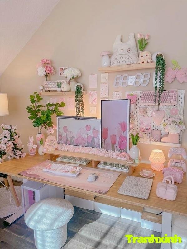 ảnh trang trí bàn học cây cối
