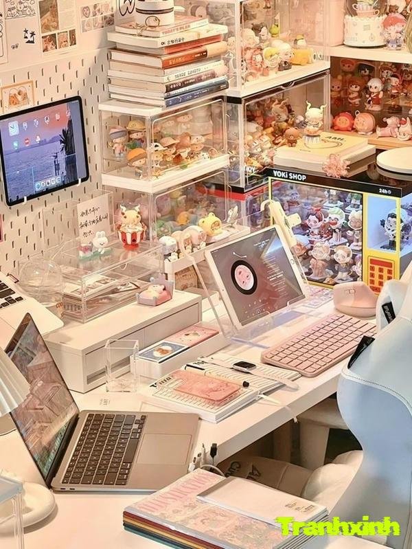 ảnh trang trí bàn học cho dân it