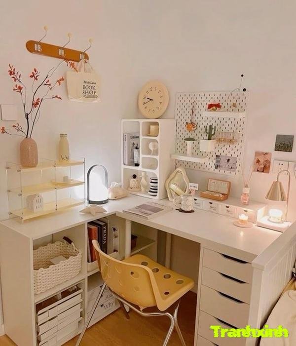 ảnh trang trí bàn học đơn giản