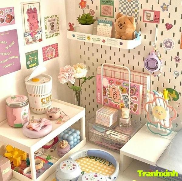 ảnh trang trí bàn học xinh