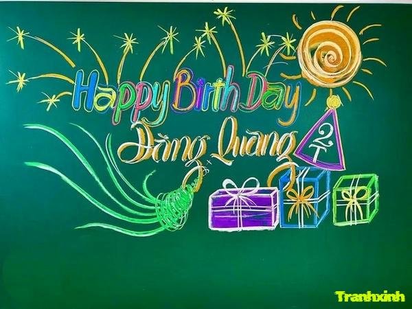 ảnh trang trí bảng xinh nhật nền xanh