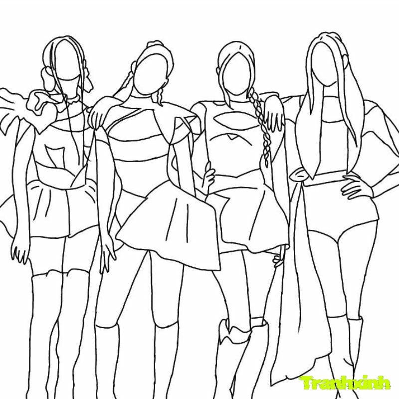 ảnh tranh tô màu blackpink cho bé