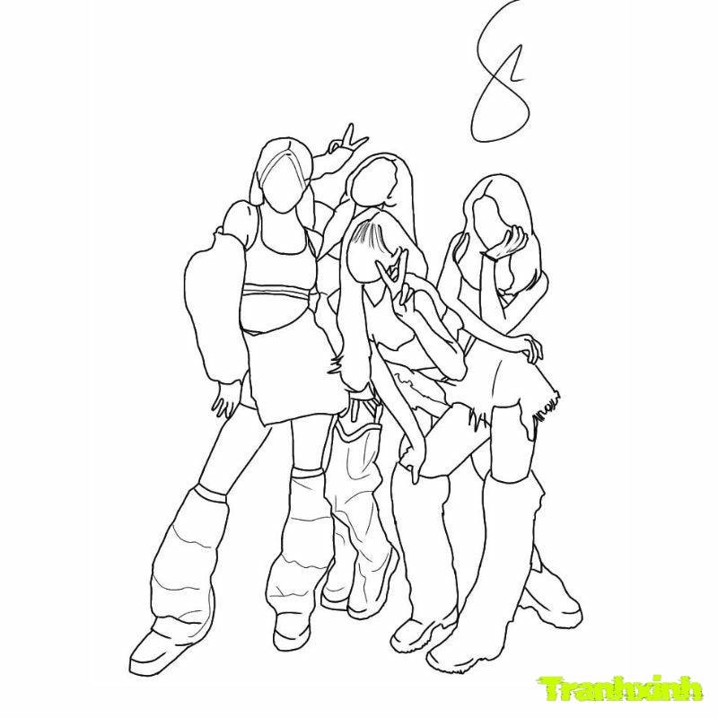 ảnh tranh tô màu blackpink cute