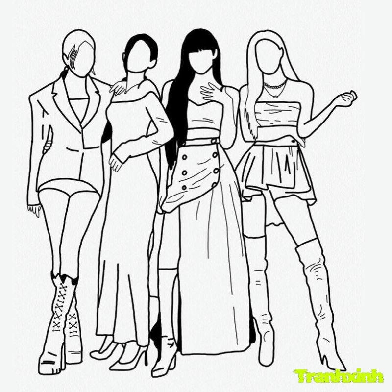 ảnh tranh tô màu blackpink đẹp nhất