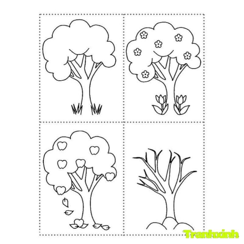 anh tranh tô màu các mùa trong năm