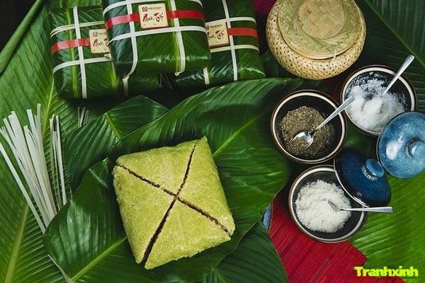 bánh chưng và lá chuối