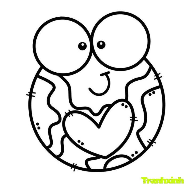 bé tập tô tranh bảo vệ trái đất