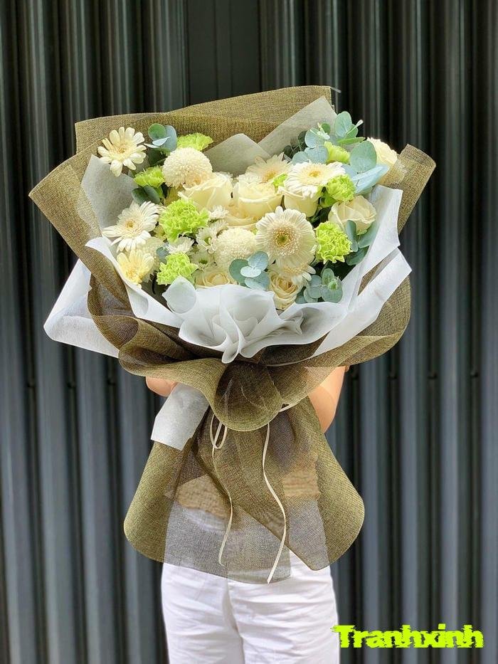 bó hoa màu pastel