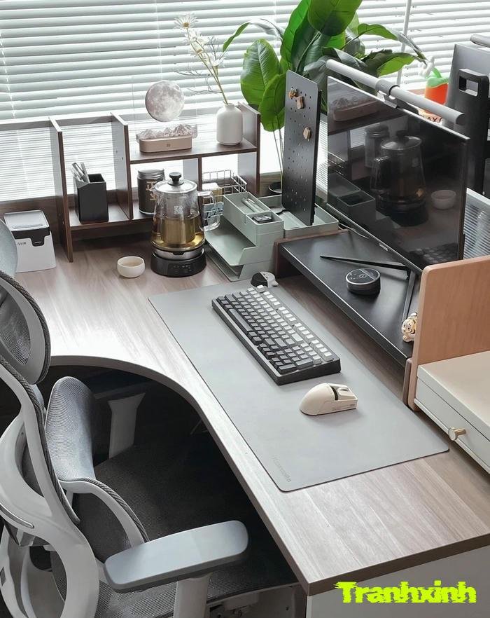 cách trang trí bàn làm việc đẹp