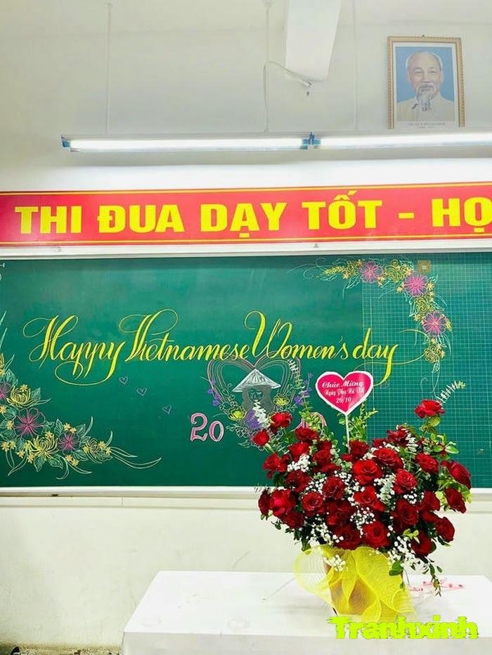 cách trang trí bảng 20 10 đẹp