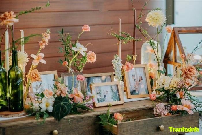 decor bàn ảnh cưới tại nhà