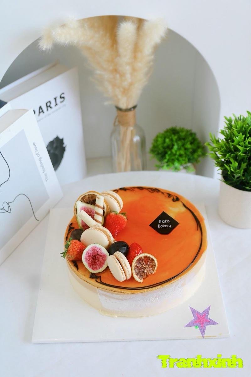 decor bánh mousse chanh dây tinh tế