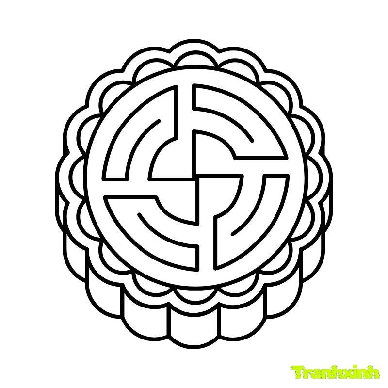 hình ảnh tranh tô màu bánh trung thu