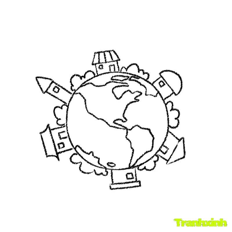 hình anh tranh tô màu bảo vệ trái đất