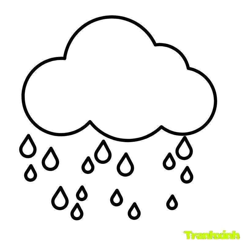 hinh ảnh tranh tô màu cảnh trời mưa