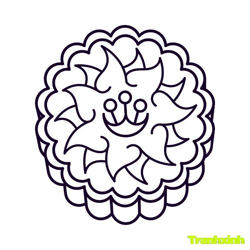 hình tranh tô màu bánh trung thu cho trẻ