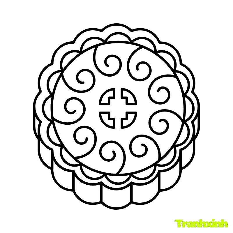 hình tranh tô màu bánh trung thu
