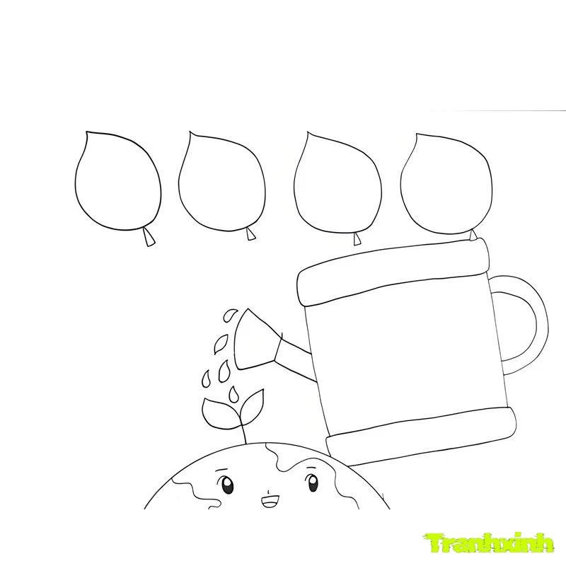 hình tranh tô màu bảo vệ trái đất