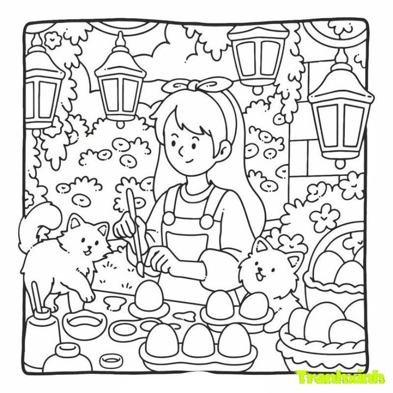 hình tranh tô màu các mùa trong năm