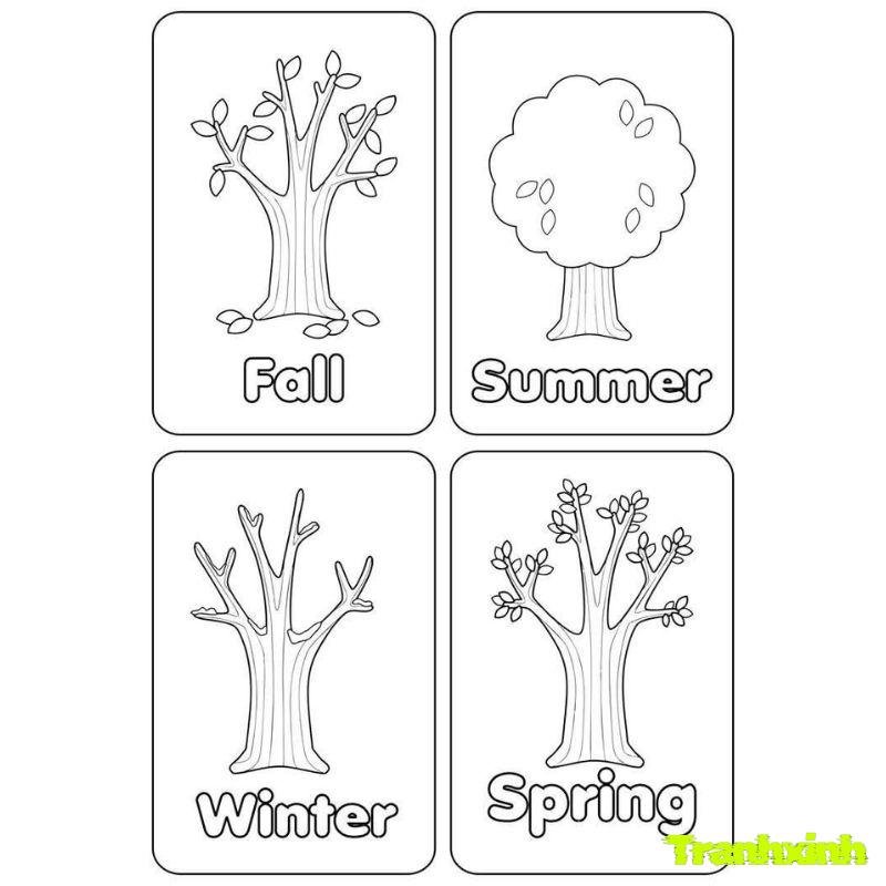 hinh tranh tô màu các mùa trong năm
