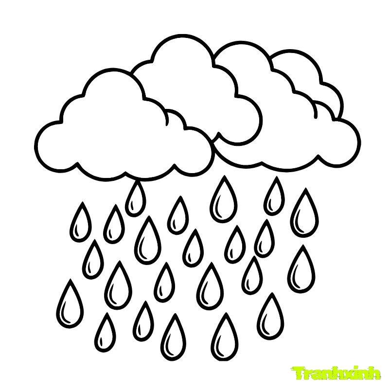 hinh tranh tô màu cảnh trời mưa