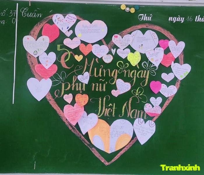 mẫu trang trí bảng 20 10 ấn tượng