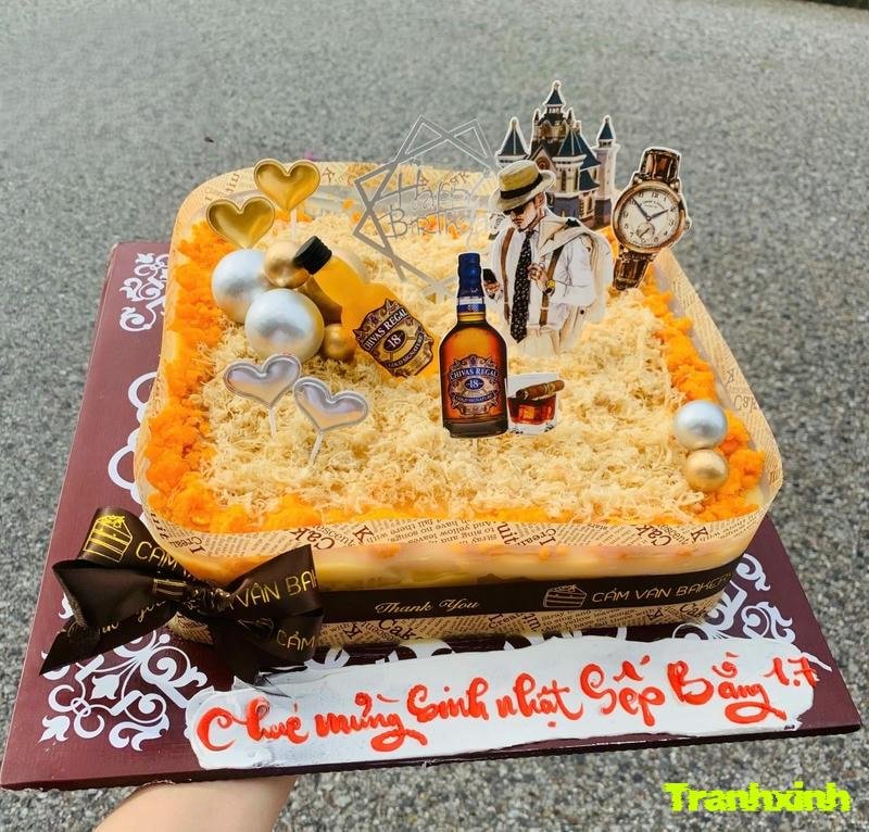 mẫu trang trí bánh bông lan trứng muối