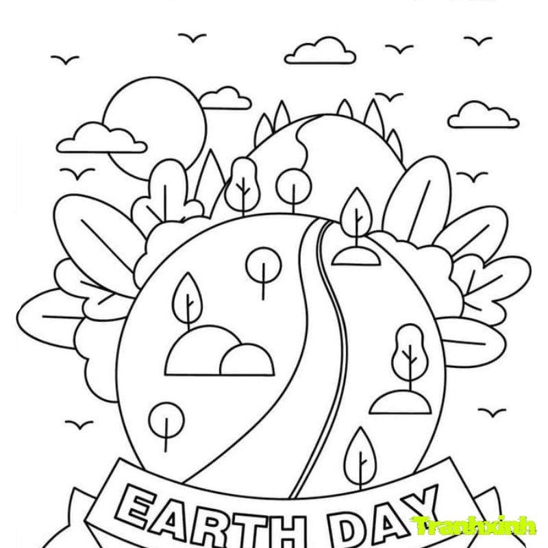 một bức tranh tô màu trái đất