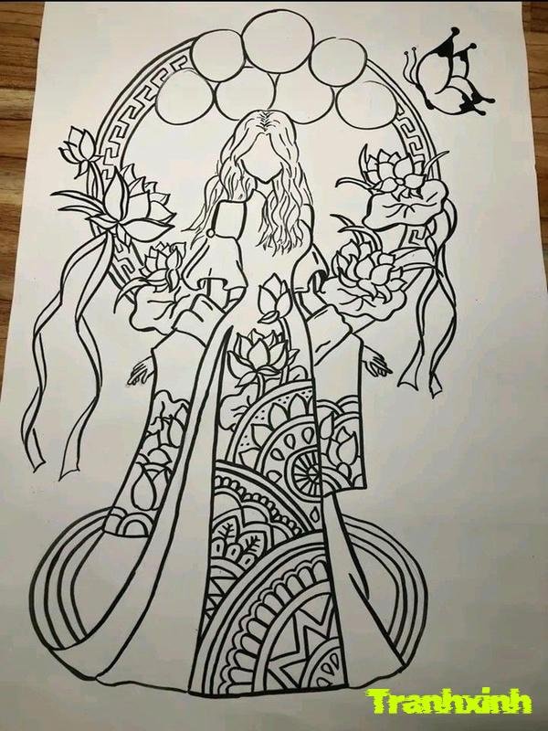 trang trí áo dài có phụ kiện