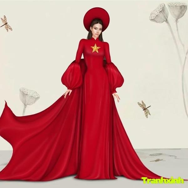 trang trí áo dài cờ việt nam