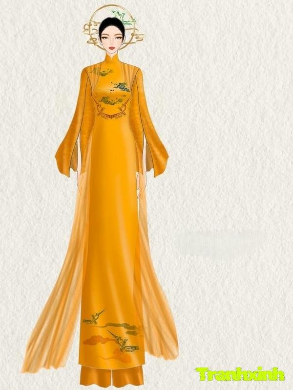 trang trí áo dài lụa vào