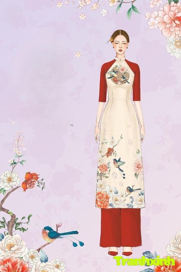 trang trí áo dài mùa xuân