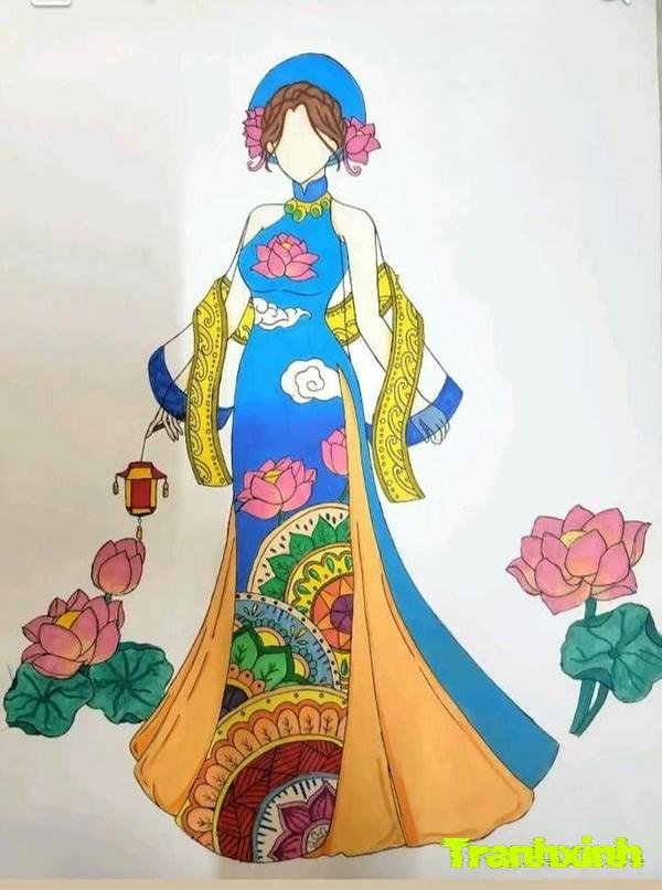 trang trí áo dài nhiều màu