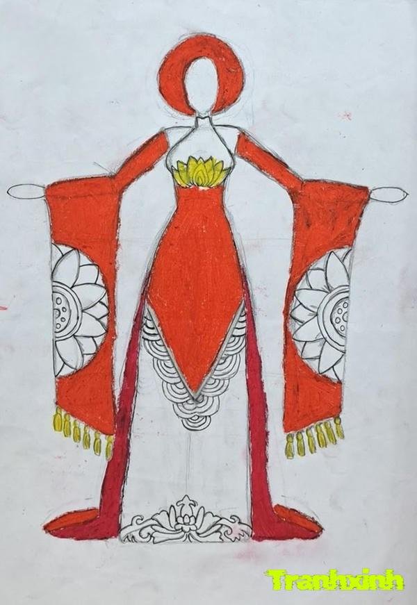 trang trí áo dài tay hoa