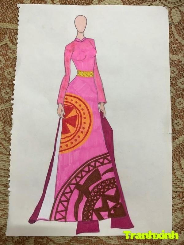 trang trí áo dài trống đồng