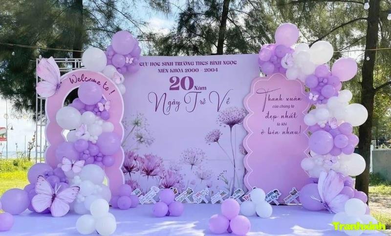 trang trí backdrop lãng mạn