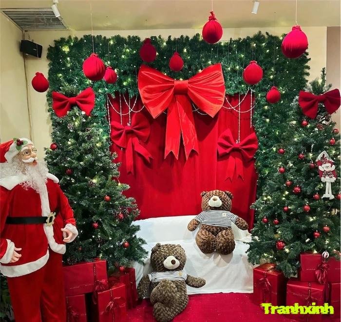 trang trí background bằng vải