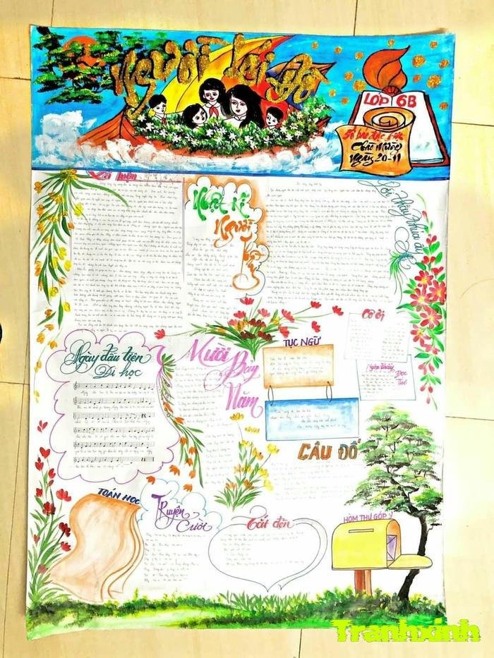 trang trí bài thơ cute