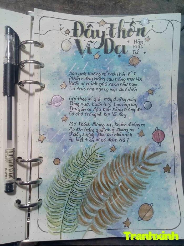 trang trí bài thơ đẹp nhất