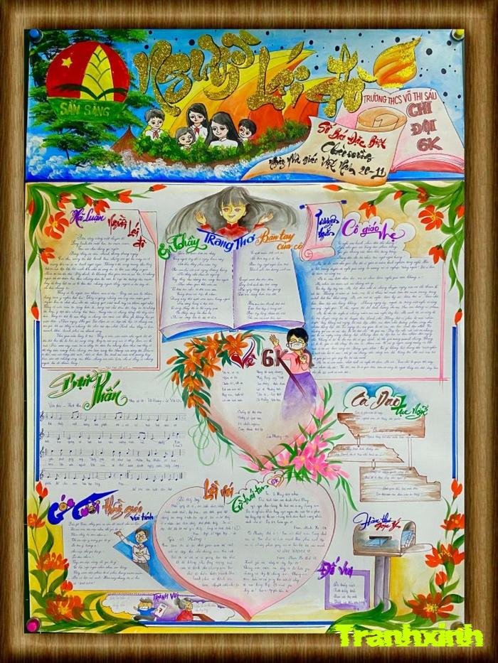 trang trí bài thơ handmade