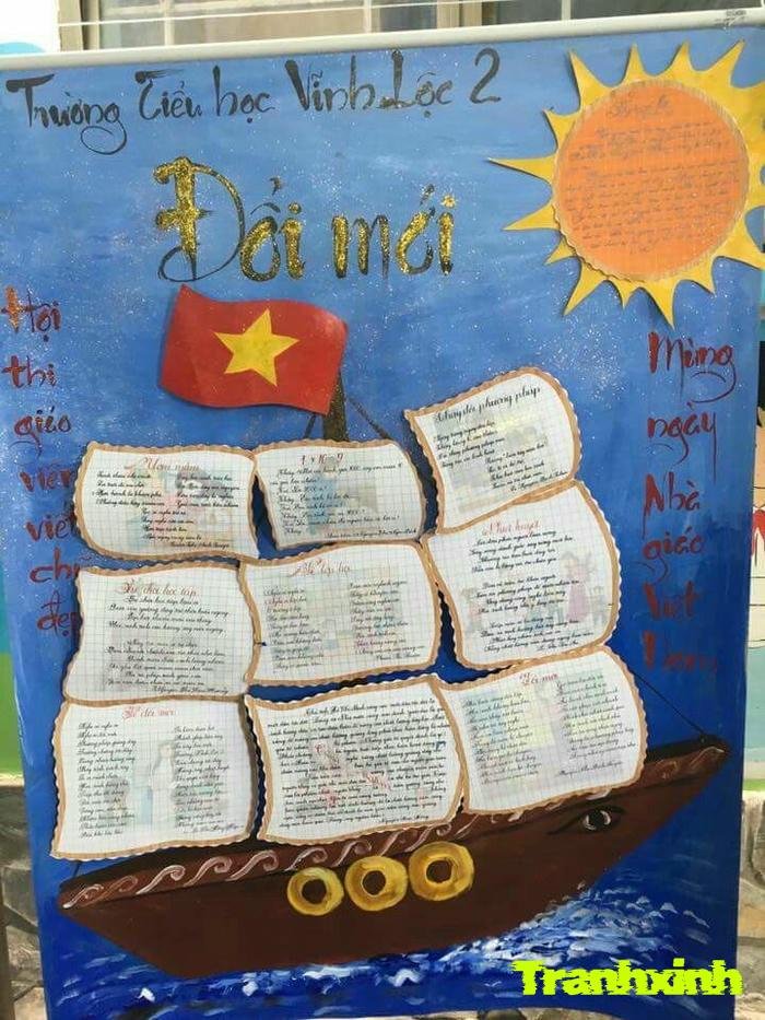 trang trí bài thơ hiện đại