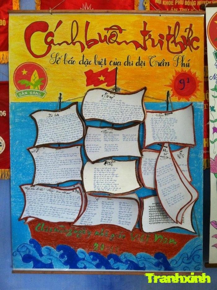 trang trí bài thơ học tập