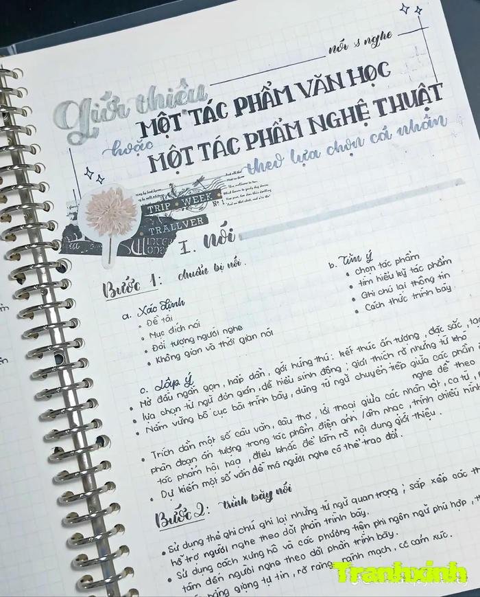 trang trí bài thơ sổ tay