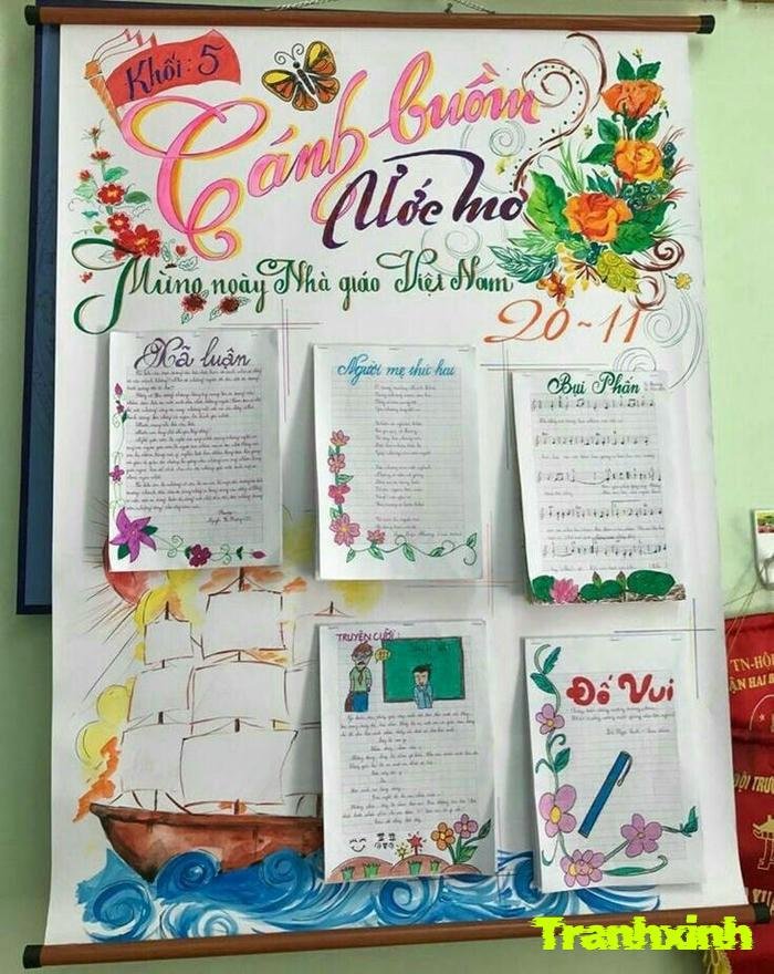 trang trí bài thơ và vẽ minh họa