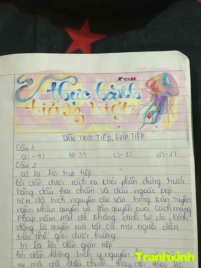 trang trí bài viết cho học sinh