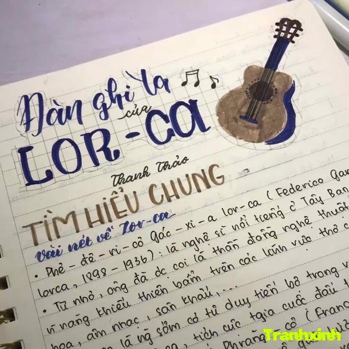 trang trí bài viết sổ tay