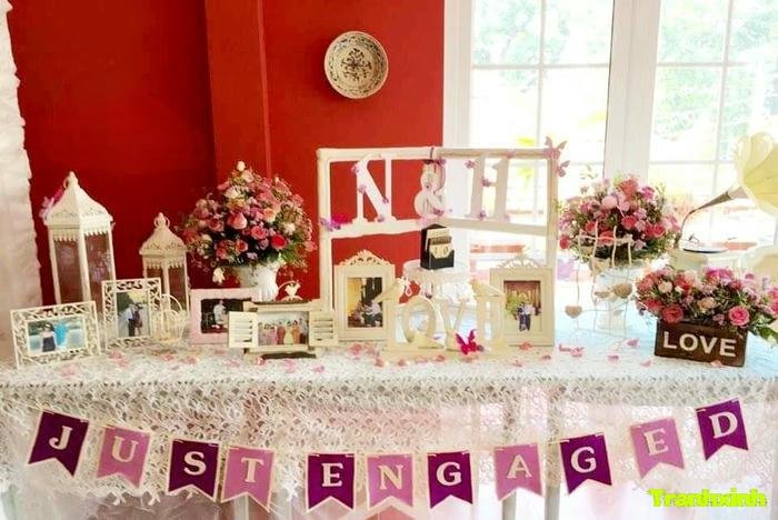 trang trí bàn ảnh cưới màu pastel